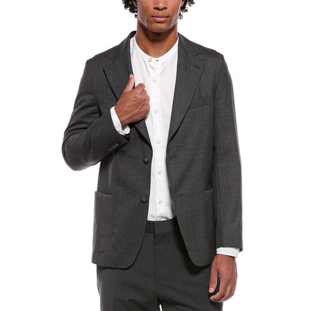 Officine Générale Mens Arthus Wool Blazer, Grey